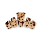 Teleties medium hair claw clip in cream tortoise shell leopard print pattern