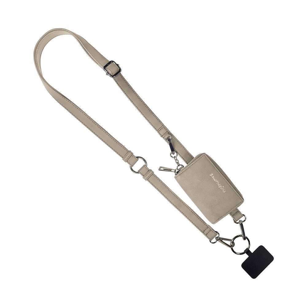 Clip & Go Brushed Vegan Leather Phone Lanyard - Rfid Pouch - A'Bekah's Boutique