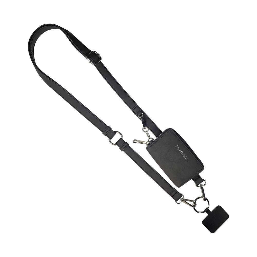 Clip & Go Brushed Vegan Leather Phone Lanyard - Rfid Pouch - A'Bekah's Boutique