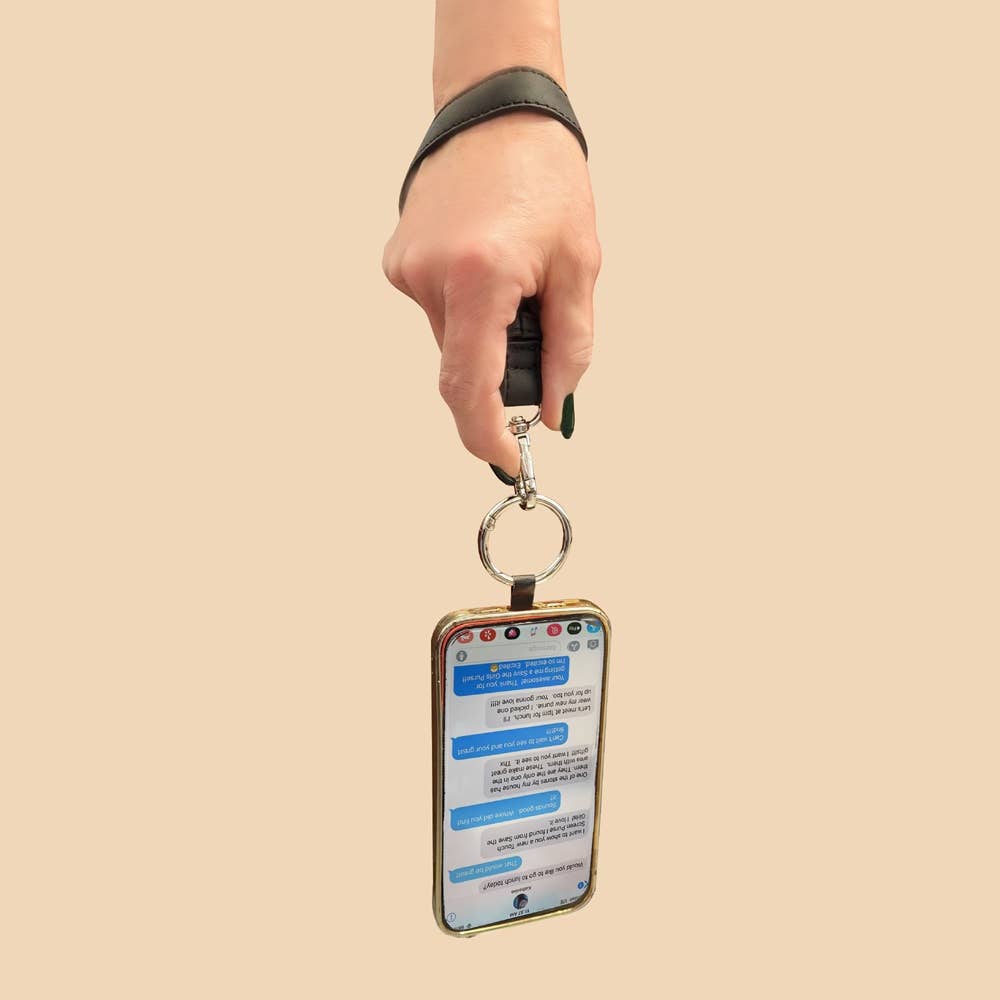 Clip & Go Brushed Vegan Leather Phone Lanyard - Rfid Pouch - A'Bekah's Boutique