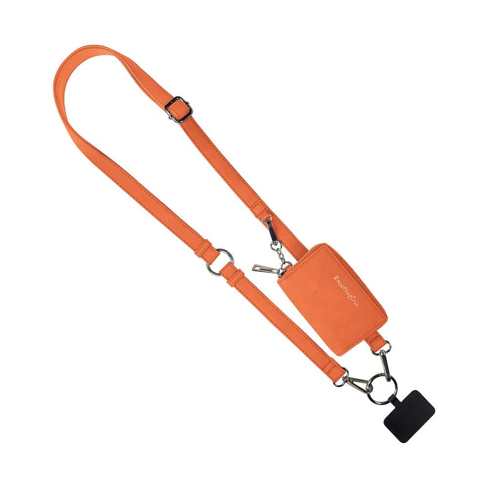 Clip & Go Brushed Vegan Leather Phone Lanyard - Rfid Pouch - A'Bekah's Boutique