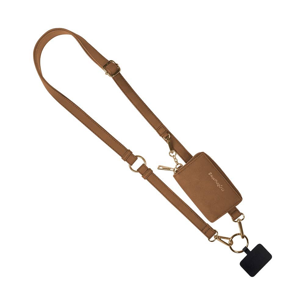 Clip & Go Brushed Vegan Leather Phone Lanyard - Rfid Pouch - A'Bekah's Boutique