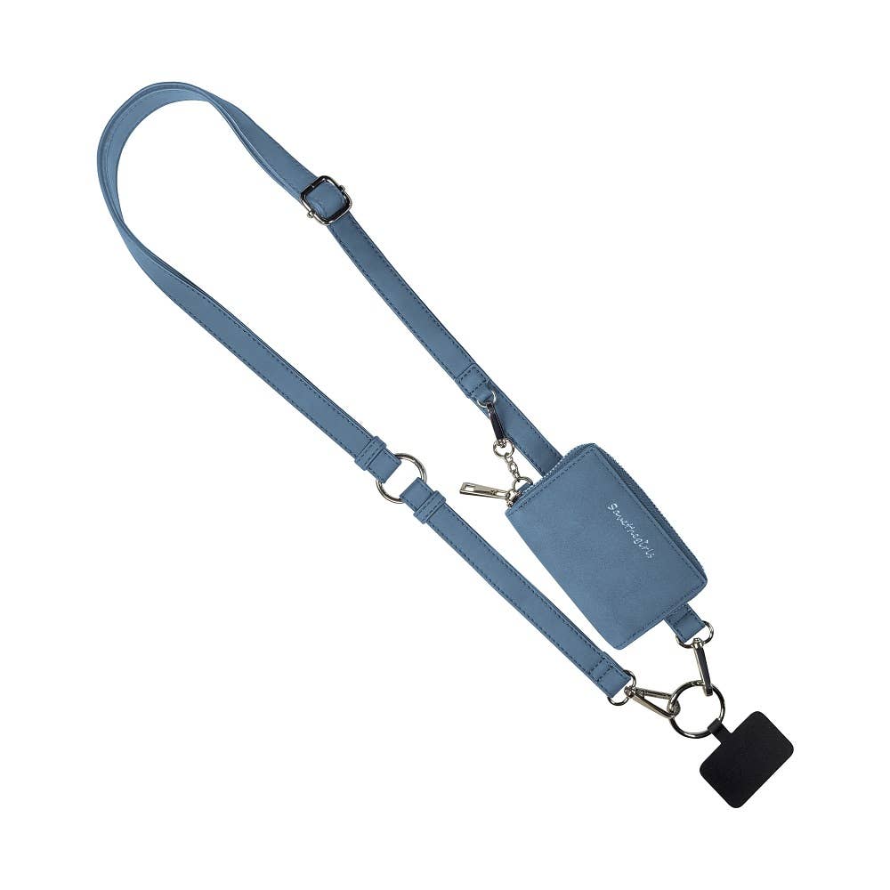 Clip & Go Brushed Vegan Leather Phone Lanyard - Rfid Pouch - A'Bekah's Boutique