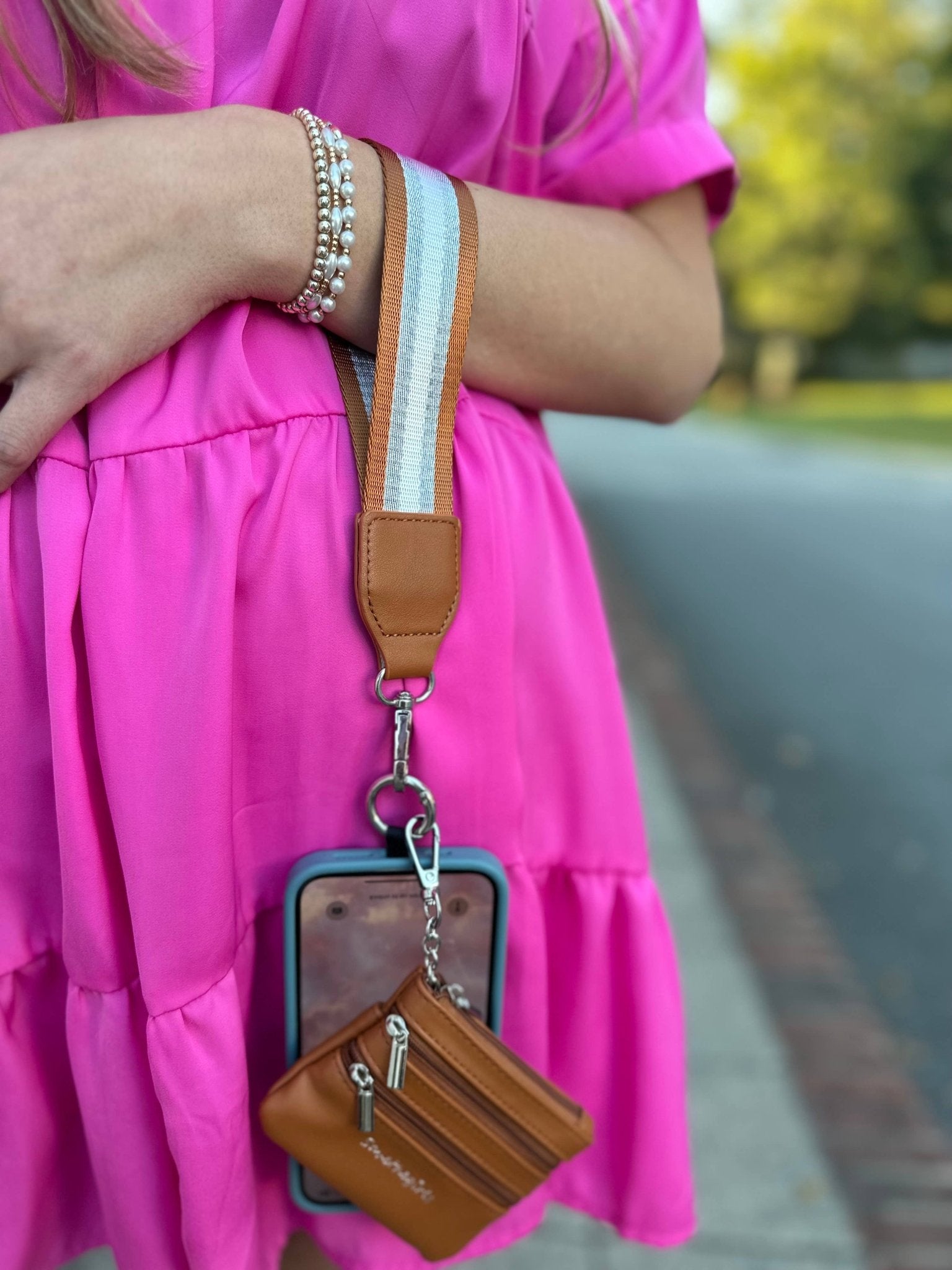 Clip & Go Crossbody Strap with Pouch - Stripe Collection - A'Bekah's Boutique