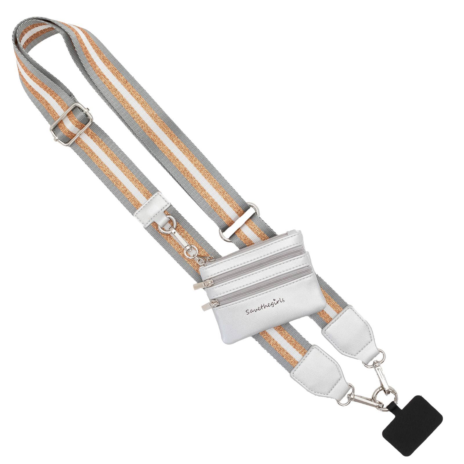 Clip & Go Crossbody Strap with Pouch - Stripe Collection - A'Bekah's Boutique