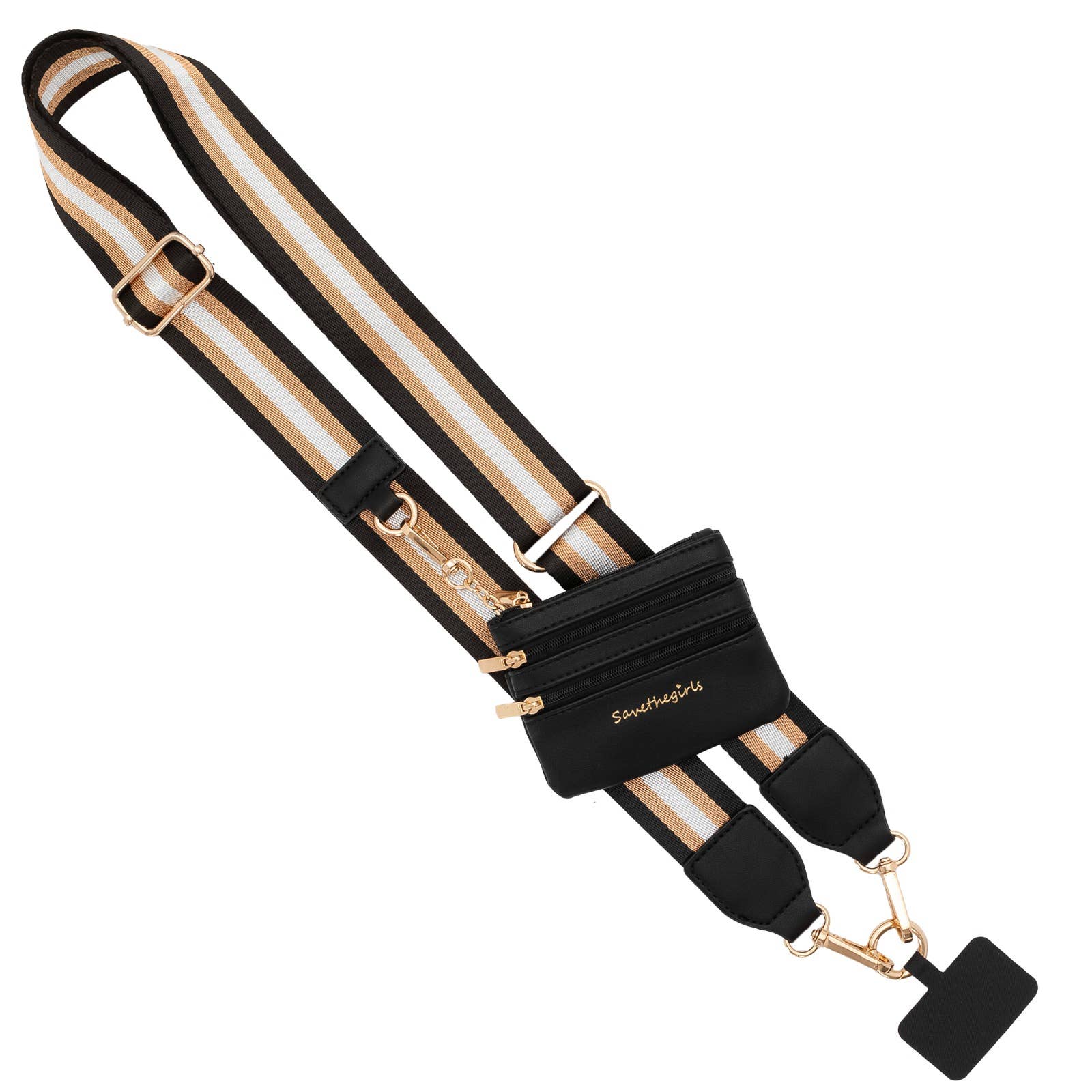 Clip & Go Crossbody Strap with Pouch - Stripe Collection - A'Bekah's Boutique