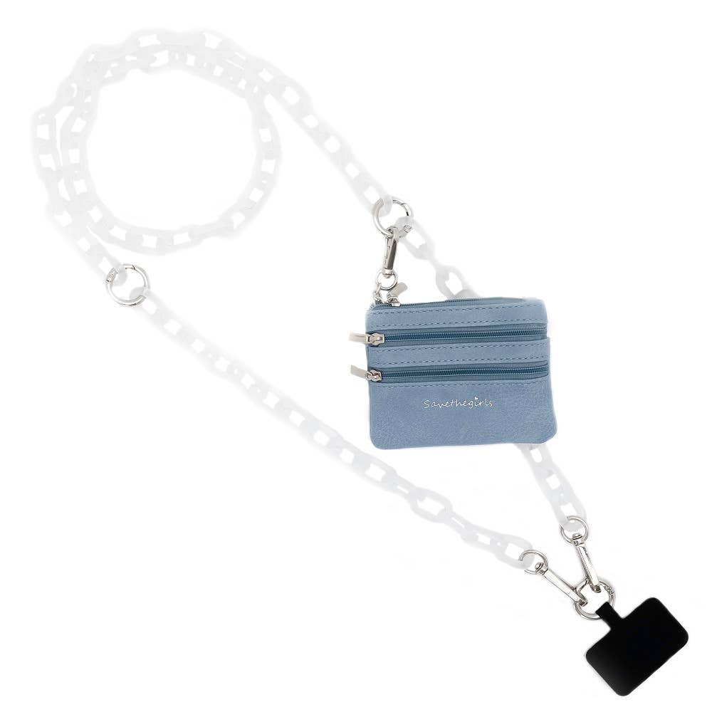 Clip & Go Ice Chain Phone Lanyard w/Zippered Pouch - A'Bekah's Boutique