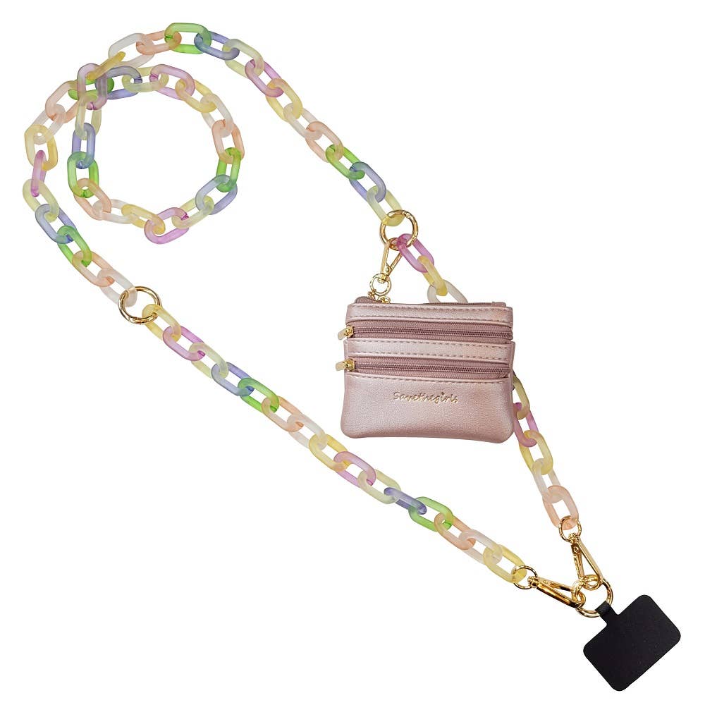 Clip & Go Ice Chain Phone Lanyard w/Zippered Pouch - A'Bekah's Boutique