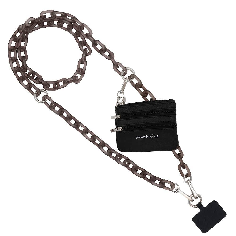 Clip & Go Ice Chain Phone Lanyard w/Zippered Pouch - A'Bekah's Boutique