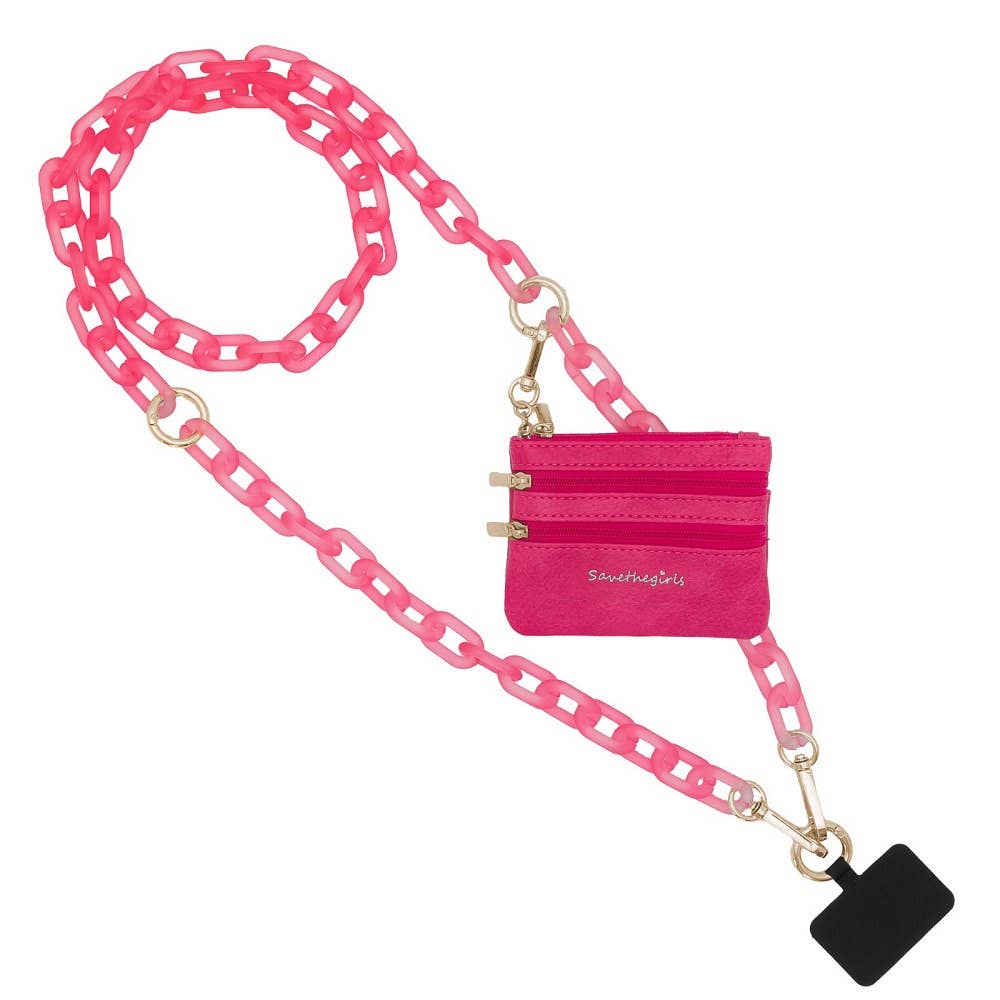 Clip & Go Ice Chain Phone Lanyard w/Zippered Pouch - A'Bekah's Boutique