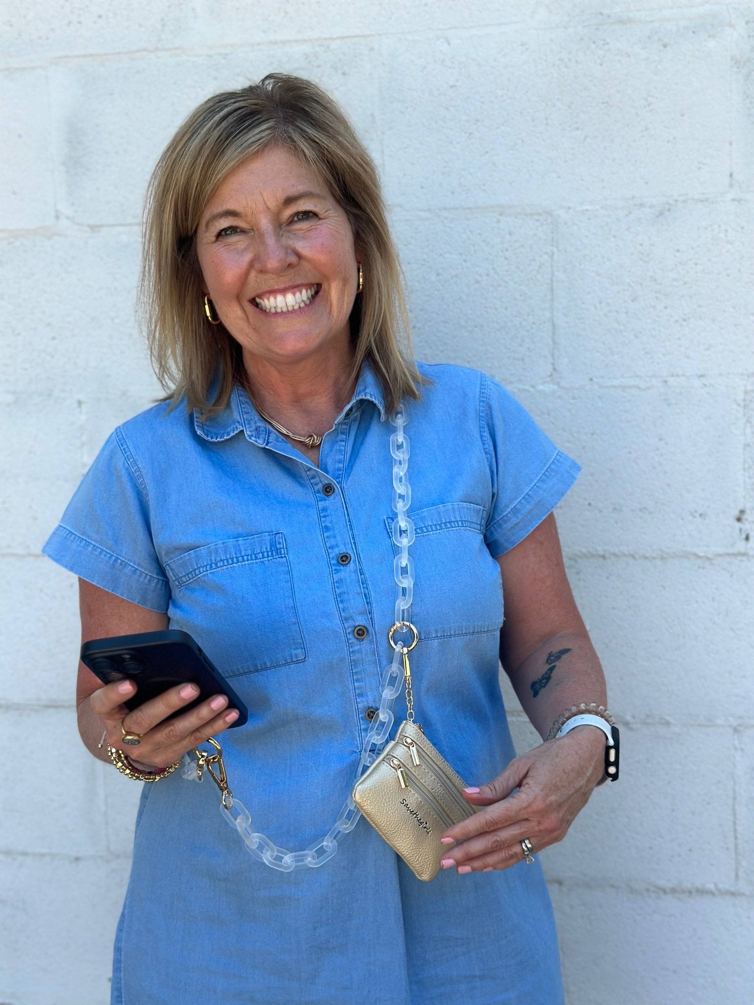 Clip & Go Ice Chain Phone Lanyard w/Zippered Pouch - A'Bekah's Boutique