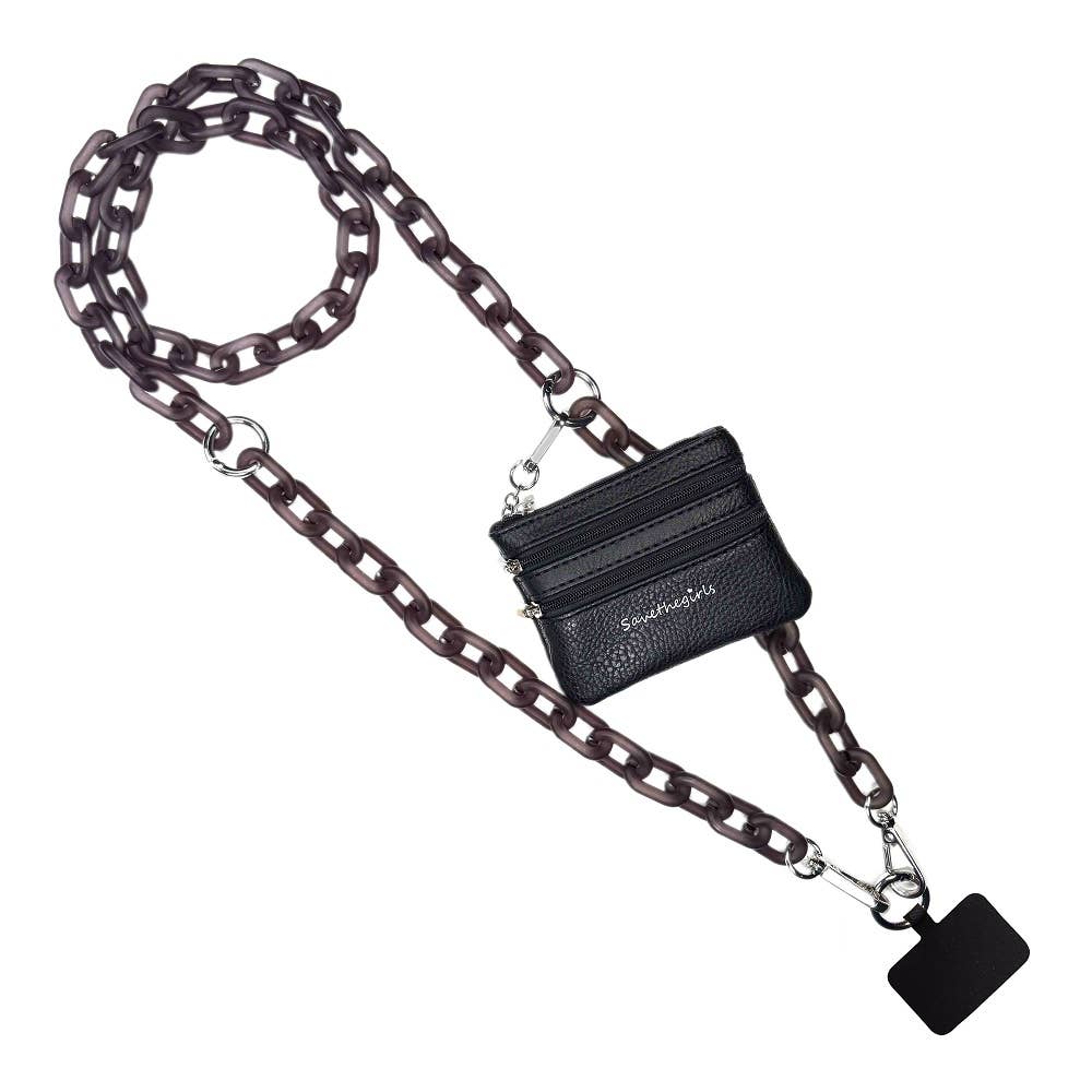 Clip & Go Ice Chain Phone Lanyard w/Zippered Pouch - A'Bekah's Boutique