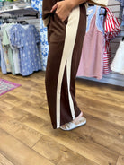 Coco Brown Luxeknit Colorblock Wide Leg Pants Set - A'Bekah's Boutique