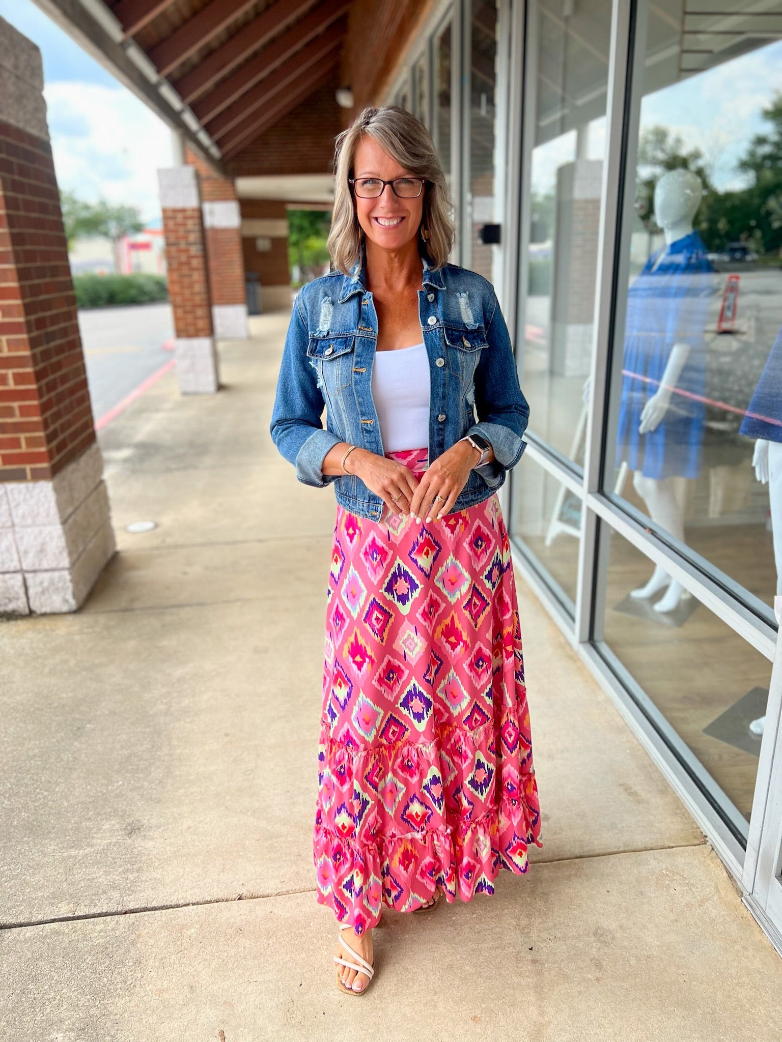 Come Along Pink Printed Tiered Maxi Skirt - A'Bekah's Boutique