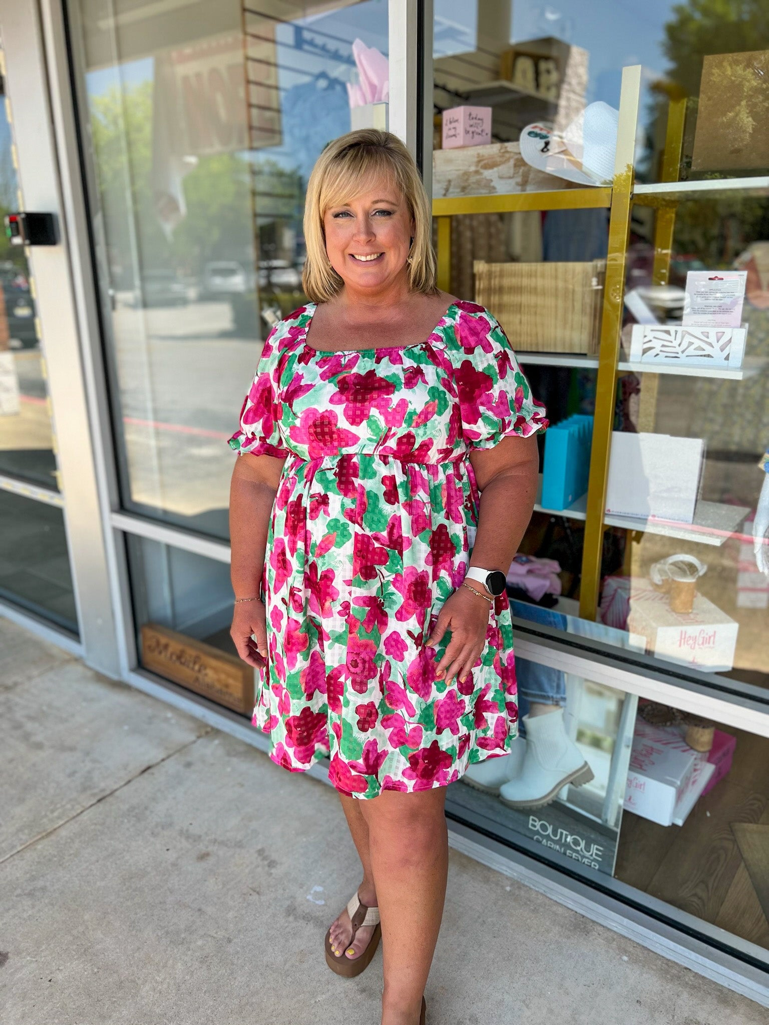 Confident Decisions Fuchsia Floral Dress (C) - A'Bekah's Boutique
