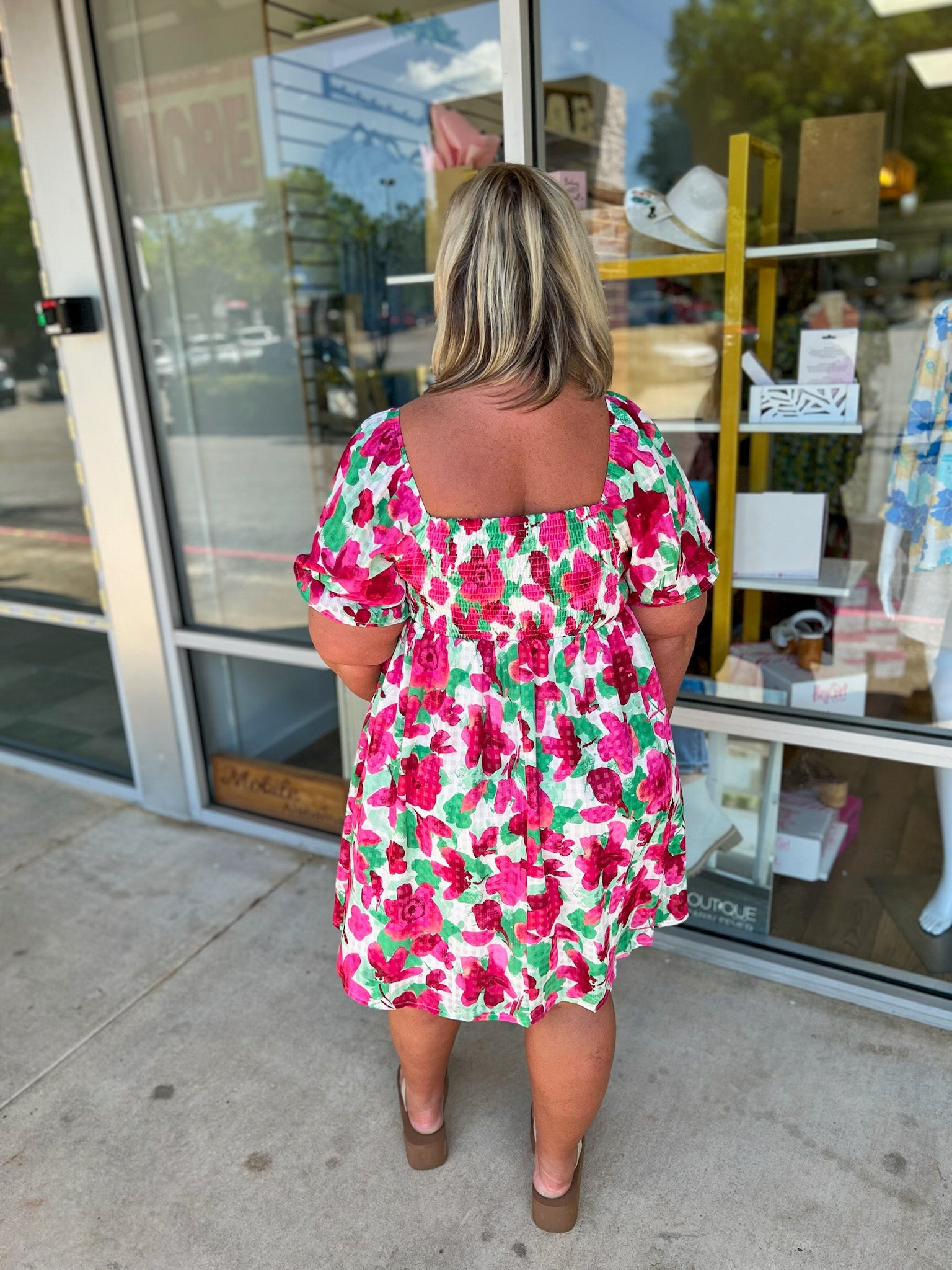 Confident Decisions Fuchsia Floral Dress (C) - A'Bekah's Boutique