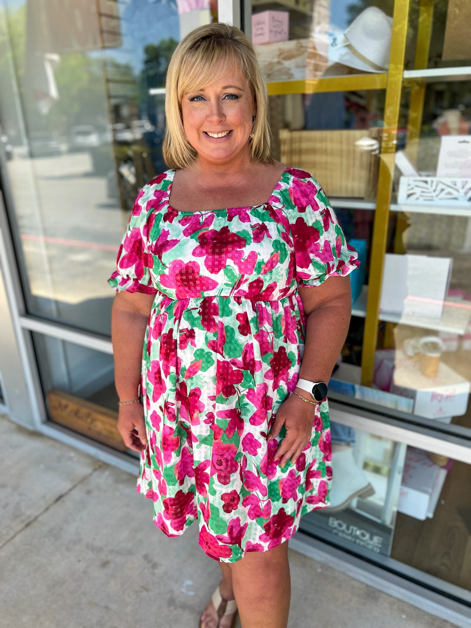 Confident Decisions Fuchsia Floral Dress (C) - A'Bekah's Boutique