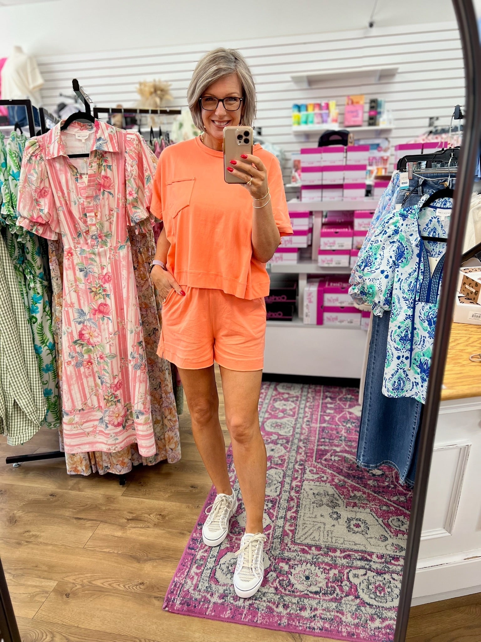 Coral Short Sleeve Short Set - A'Bekah's Boutique