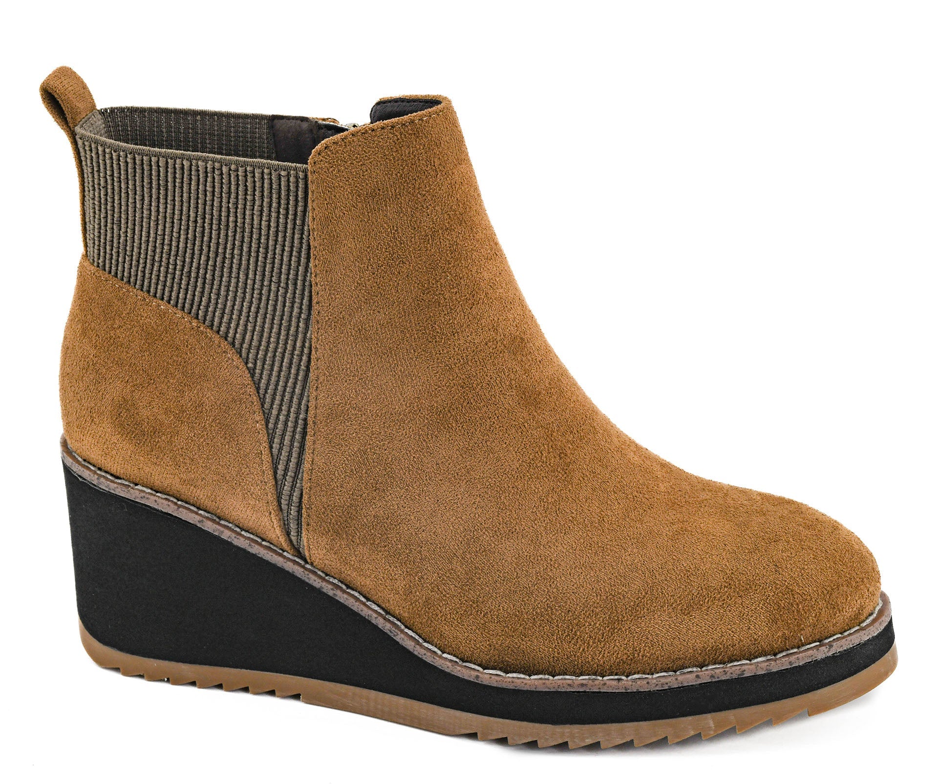 Corkys Apple Sauced Tobacco Faux Suede Wedge Bootie - A'Bekah's Boutique