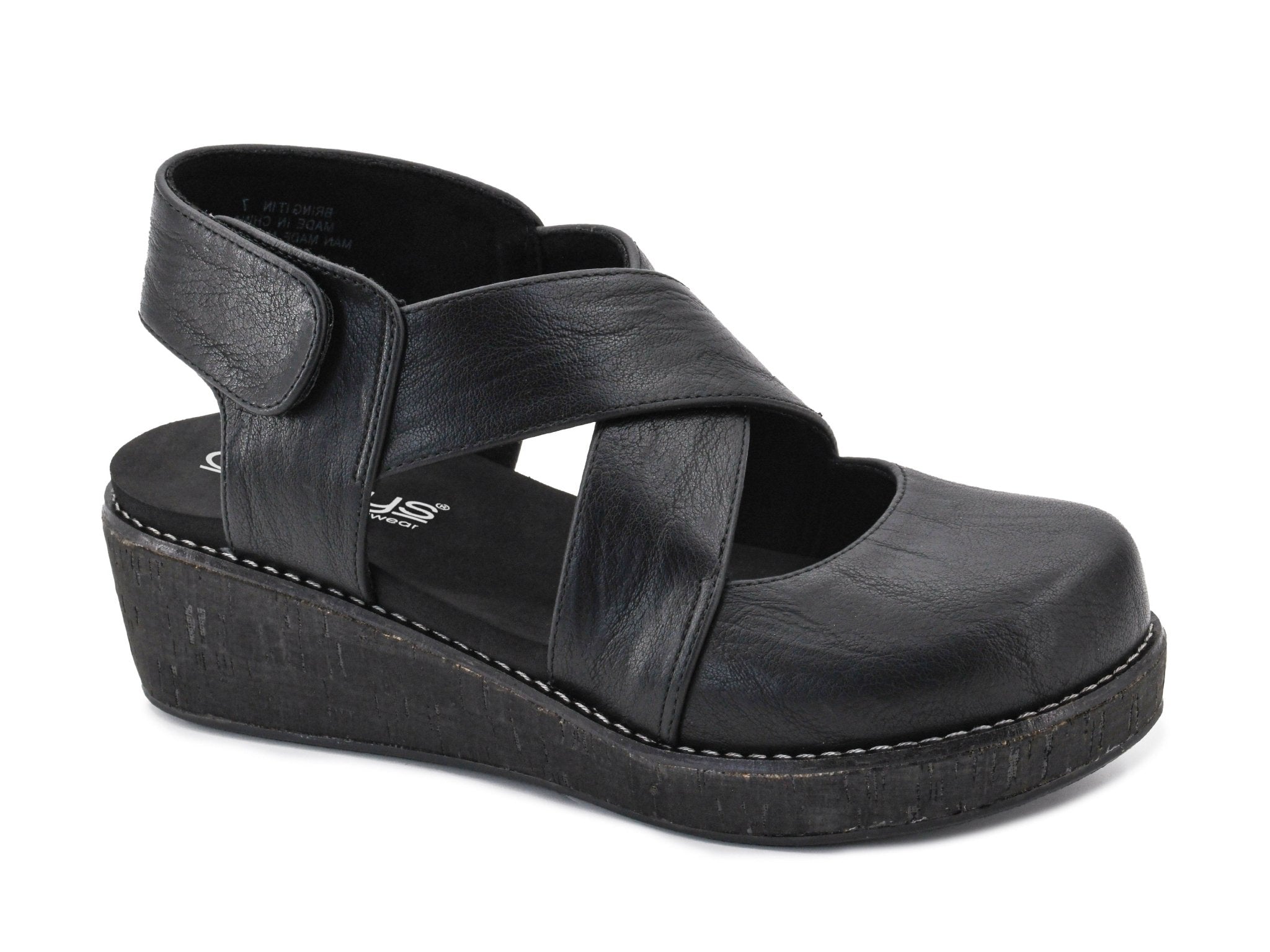 Corkys Black Bring It In Closed Toe Wedges - A'Bekah's Boutique