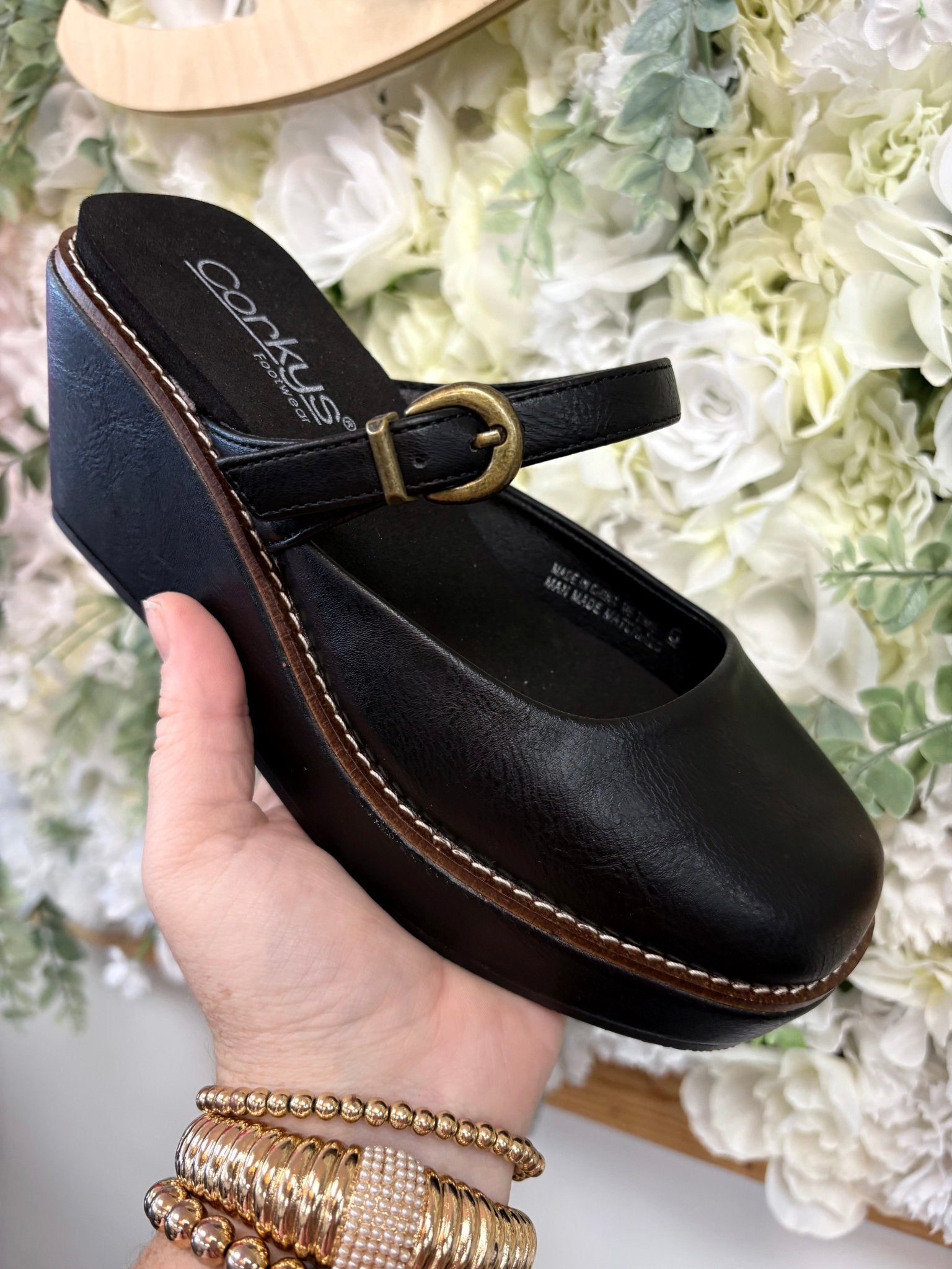 Corkys Black Me Time Closed Toe Wedges - A'Bekah's Boutique