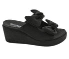 Corkys Bowed Up Black Faux Suede Wedge - A'Bekah's Boutique