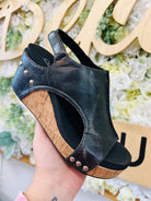 Corkys Carley Black Crackle Wedge - A'Bekah's Boutique
