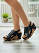 Corkys Carley Black Crackle Wedge - A'Bekah's Boutique