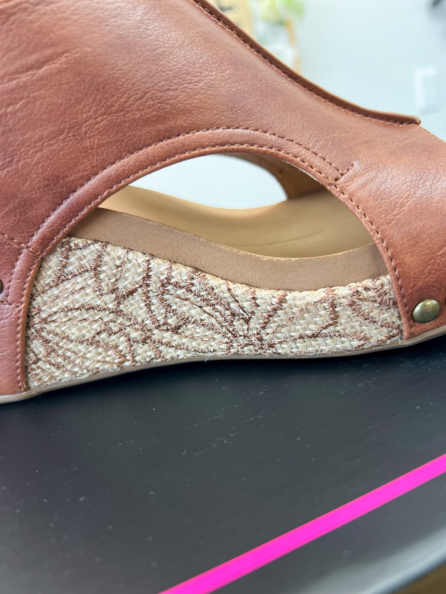 Corkys Carley Cognac Floral Wrap Wedges - A'Bekah's Boutique