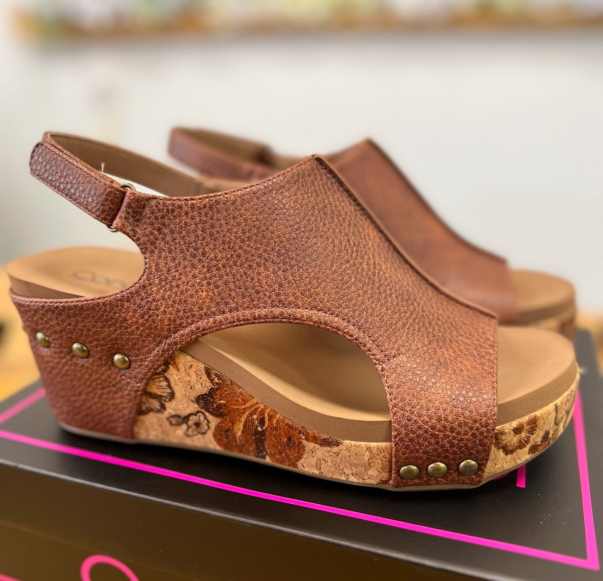 Corkys Carley Cognac Tumbled Wedges - A'Bekah's Boutique