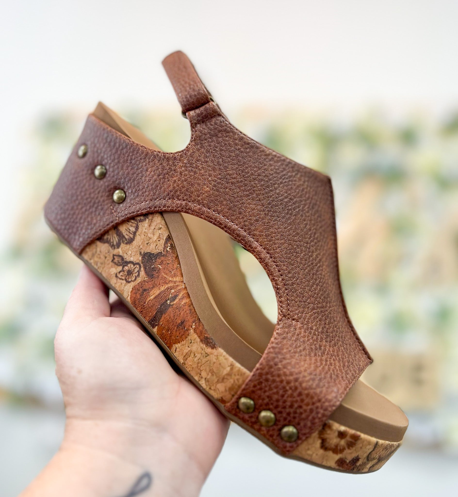 Corkys Carley Cognac Tumbled Wedges - A'Bekah's Boutique