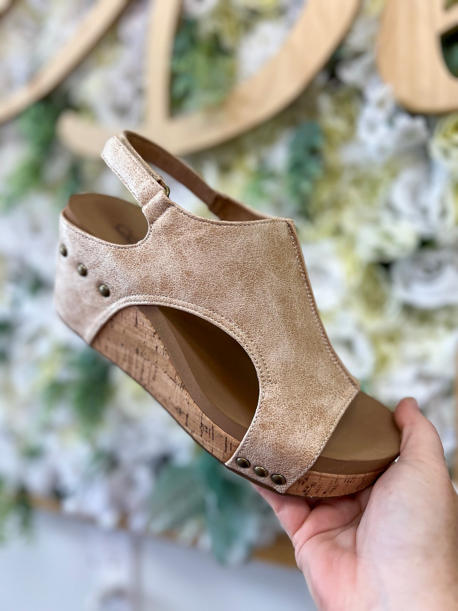 Corkys Carley Sand Distressed Cork Wedges - A'Bekah's Boutique