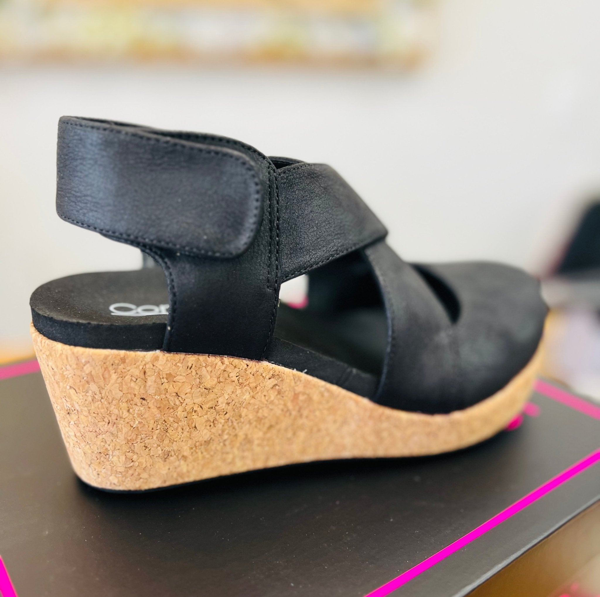 Corkys Case Closed Black Wedge - A'Bekah's Boutique