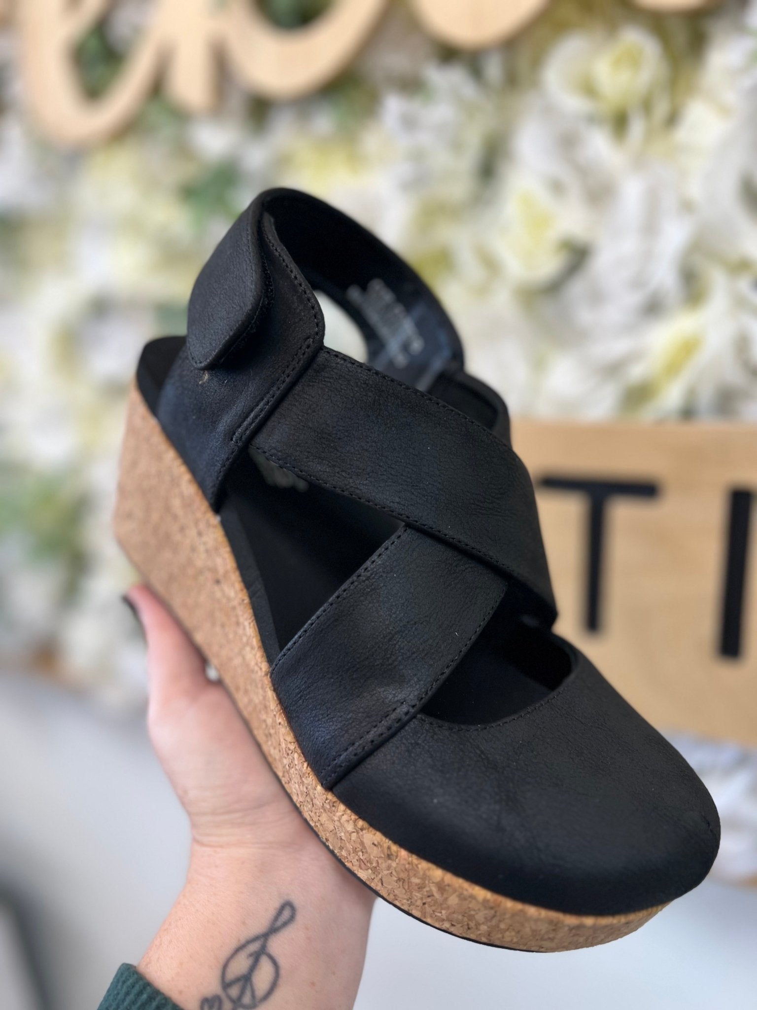 Corkys Case Closed Black Wedge - A'Bekah's Boutique