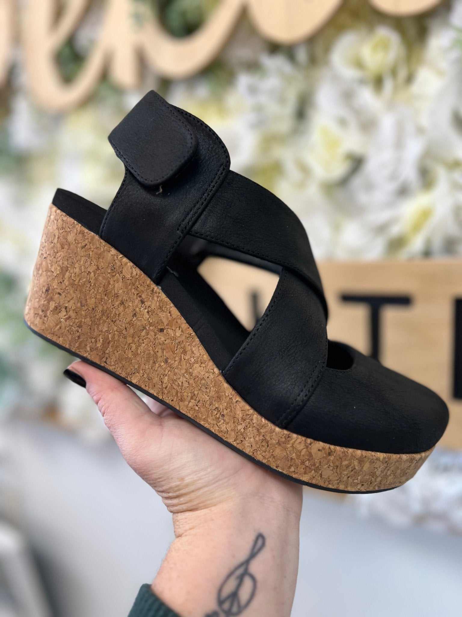 Corkys Case Closed Black Wedge - A'Bekah's Boutique