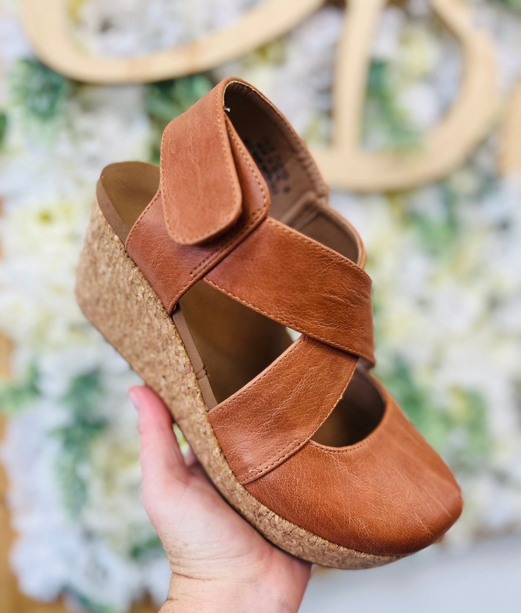 Corkys Case Closed Cognac Wedge - A'Bekah's Boutique