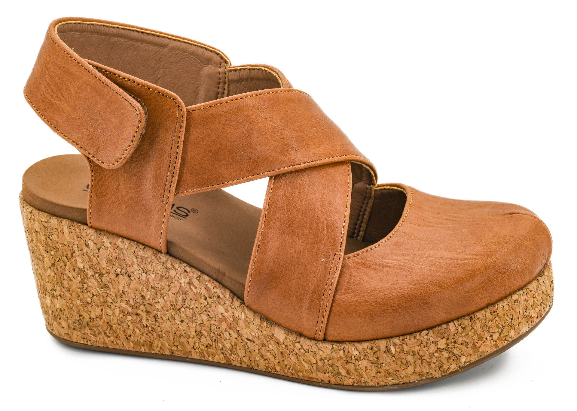 Corkys Case Closed Cognac Wedge - A'Bekah's Boutique