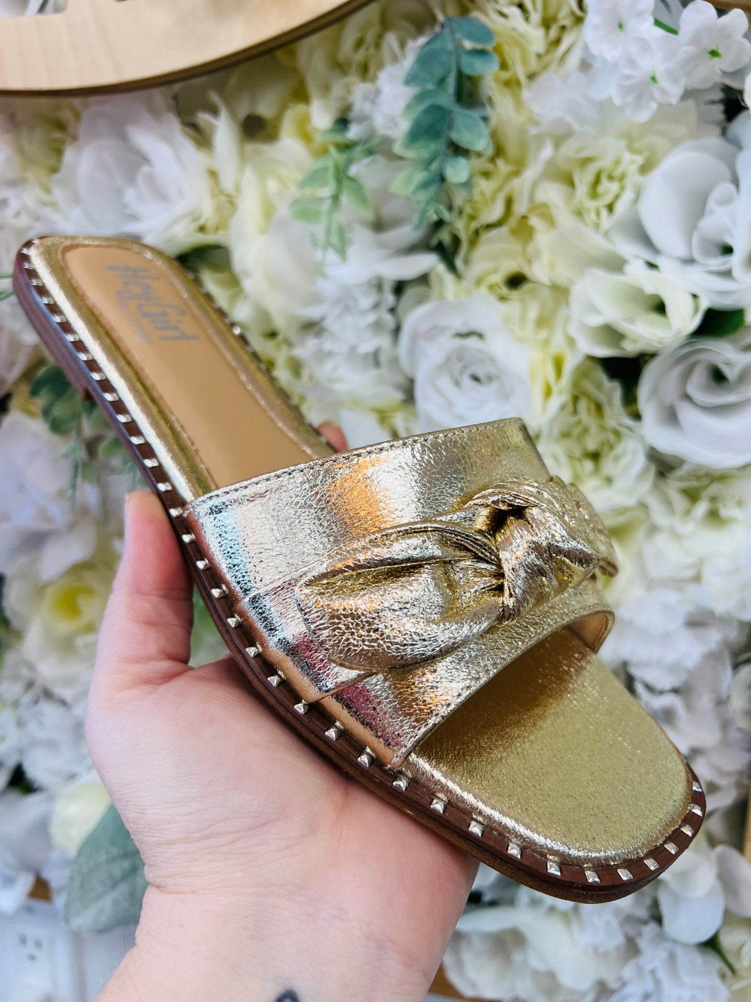 Corkys Clam Bake Gold Sandals with Bow Detail - A'Bekah's Boutique