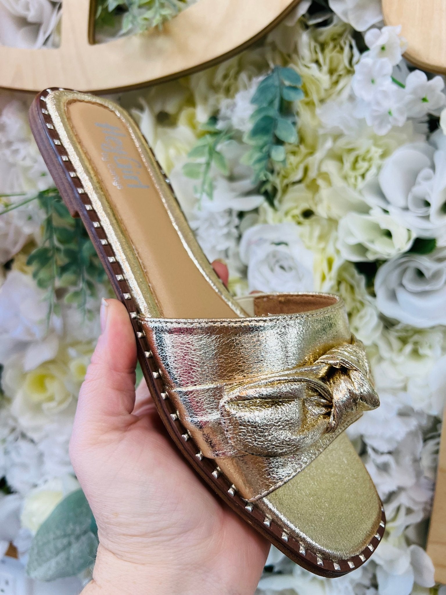 Corkys Clam Bake Gold Sandals with Bow Detail - A'Bekah's Boutique