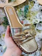 Corkys Clam Bake Gold Sandals with Bow Detail - A'Bekah's Boutique