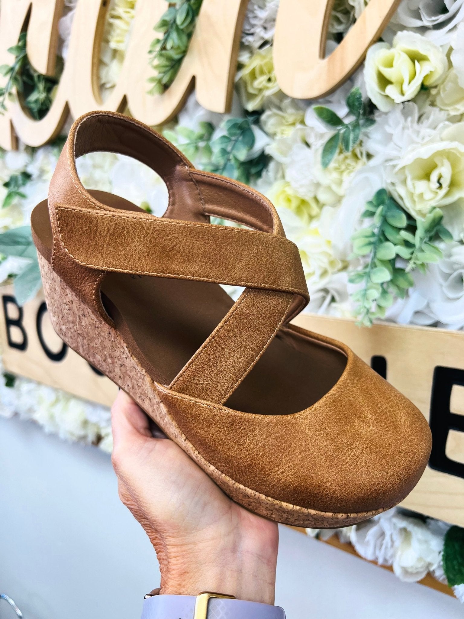 Corkys Cognac What's the Rush Closed Toe Wedges - A'Bekah's Boutique