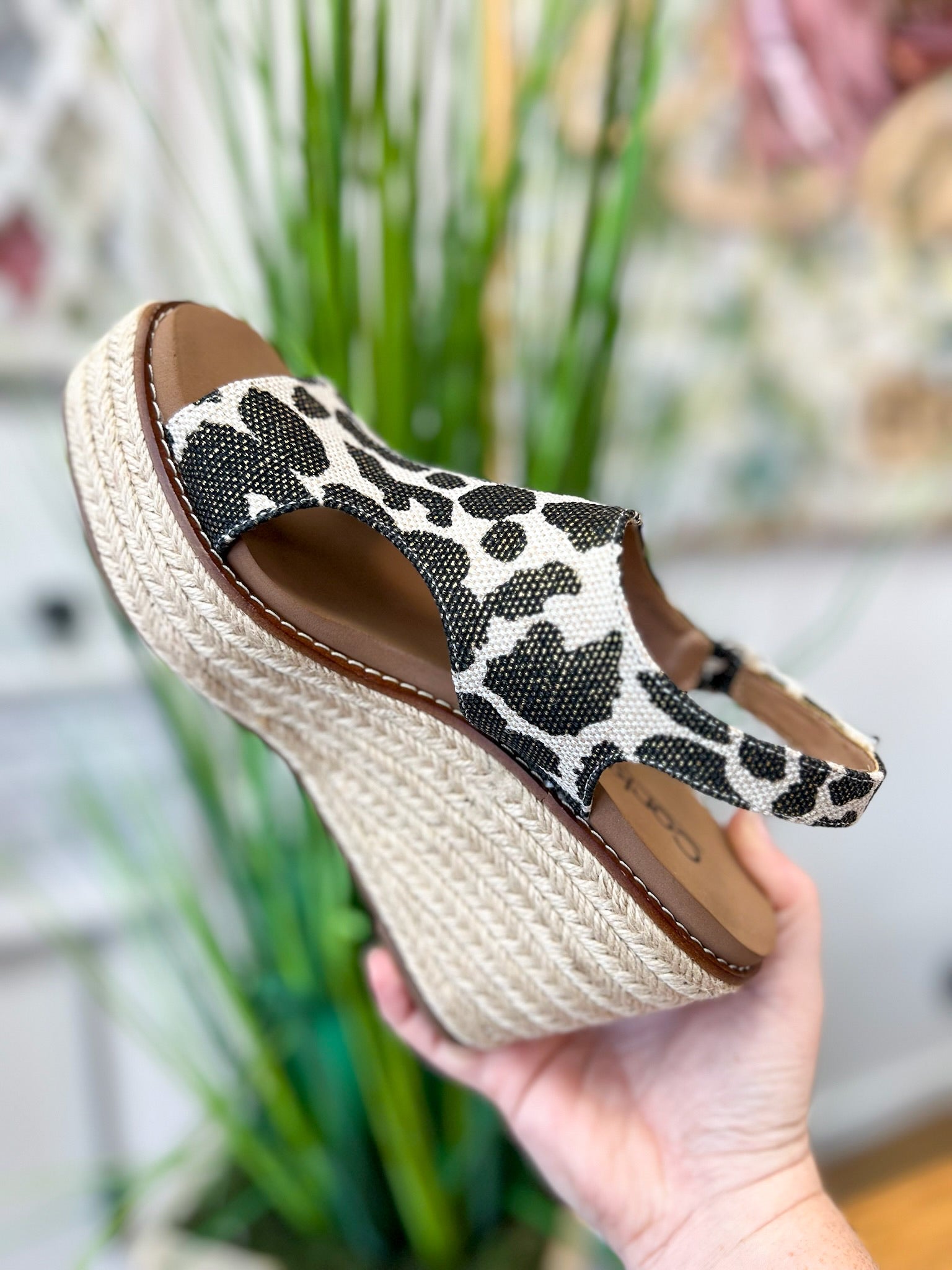 Corkys Freddie Black Metallic Leopard Wedges - A'Bekah's Boutique