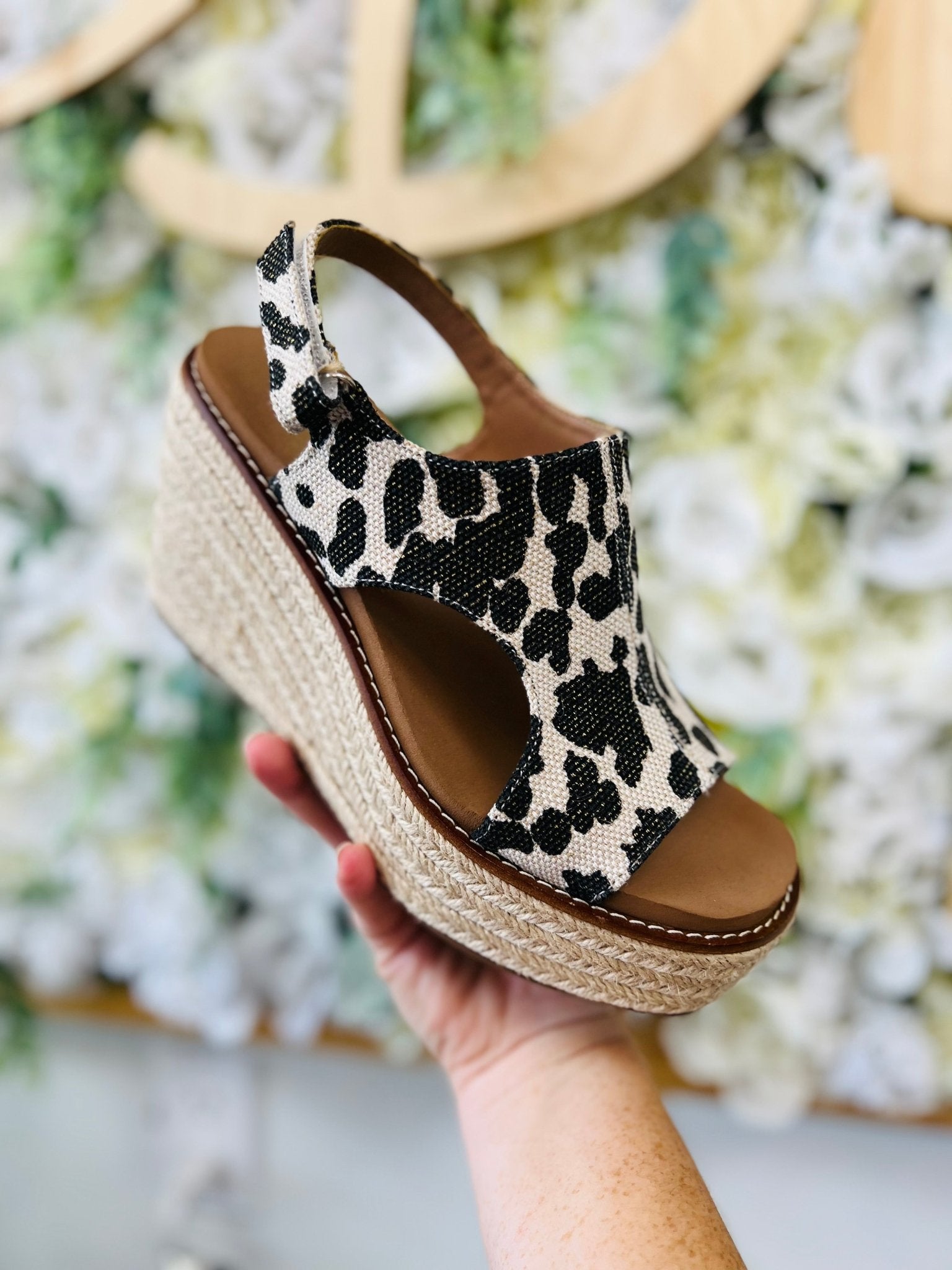 Corkys Freddie Black Metallic Leopard Wedges - A'Bekah's Boutique