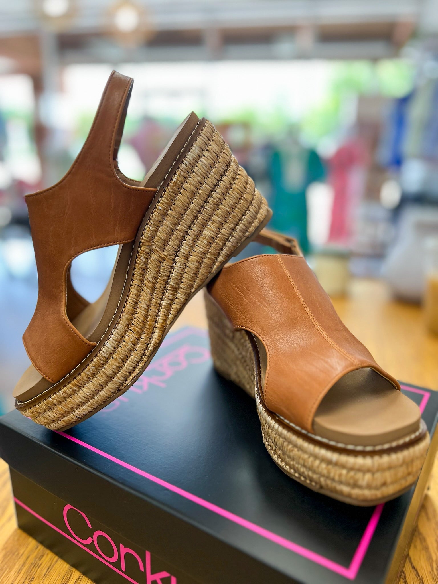 Corkys Freddie Cognac Smooth Wedges - A'Bekah's Boutique
