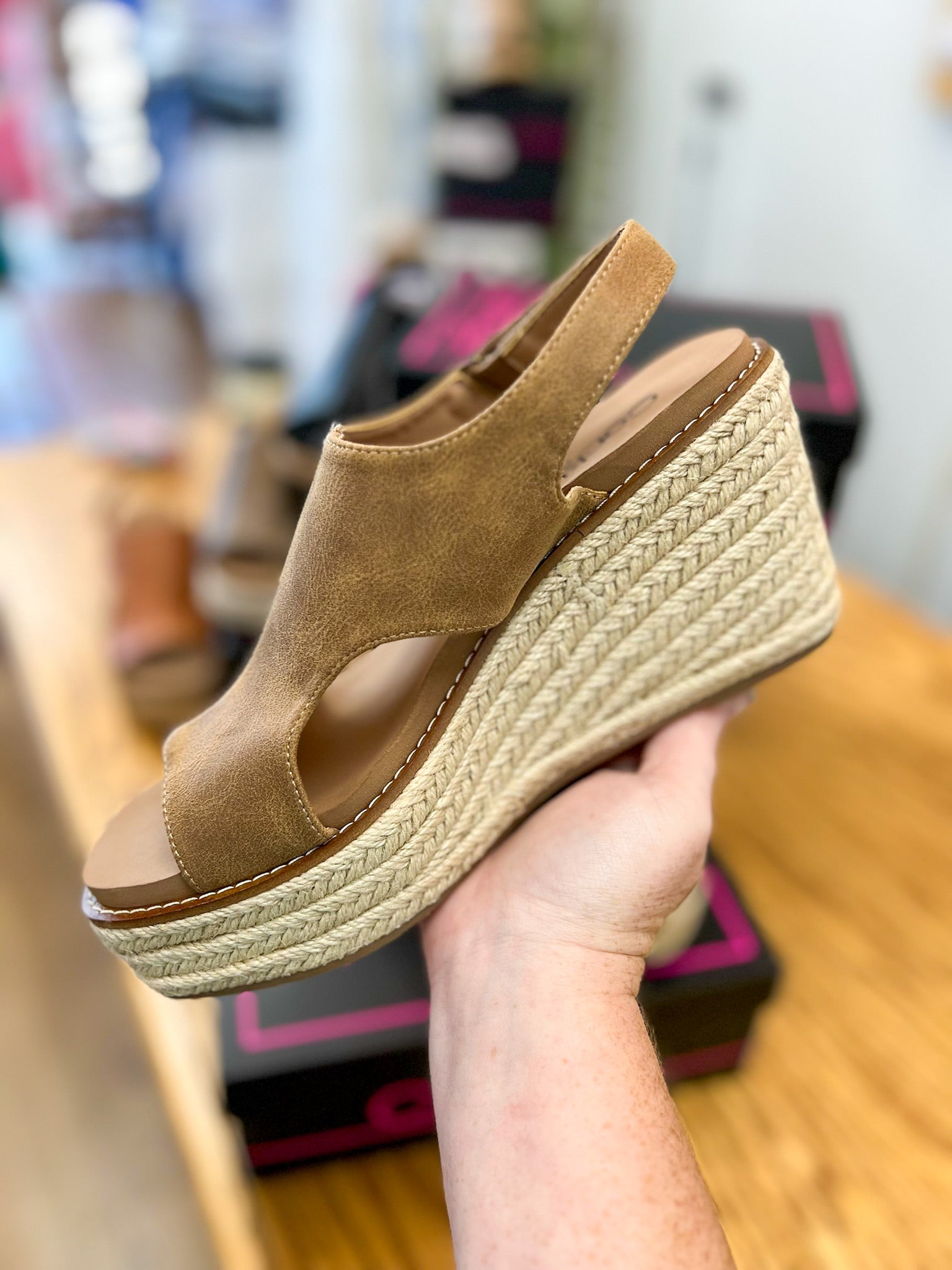 Corkys Freddie Washed Camel Wedges - A'Bekah's Boutique