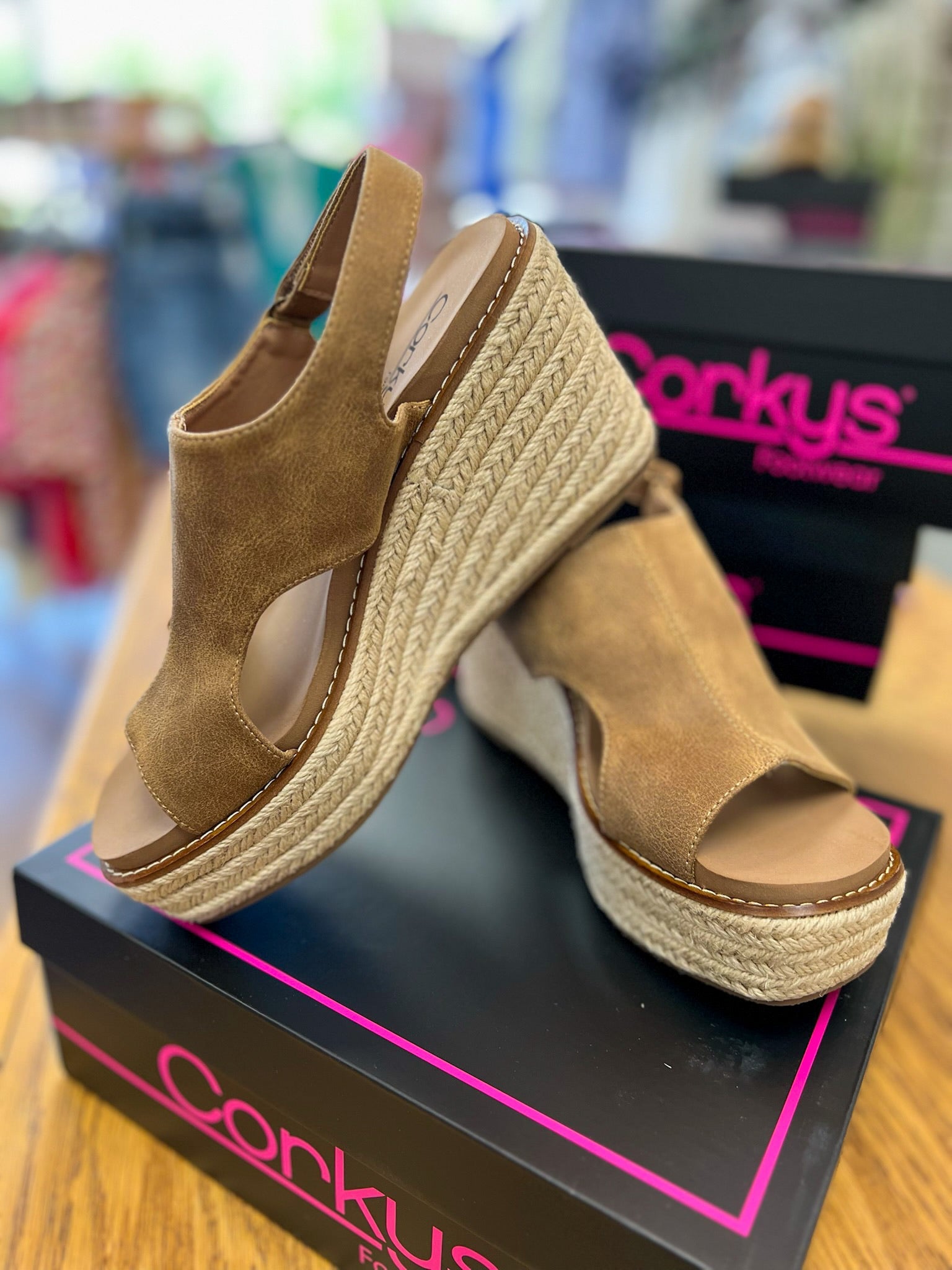 Corkys Freddie Washed Camel Wedges - A'Bekah's Boutique