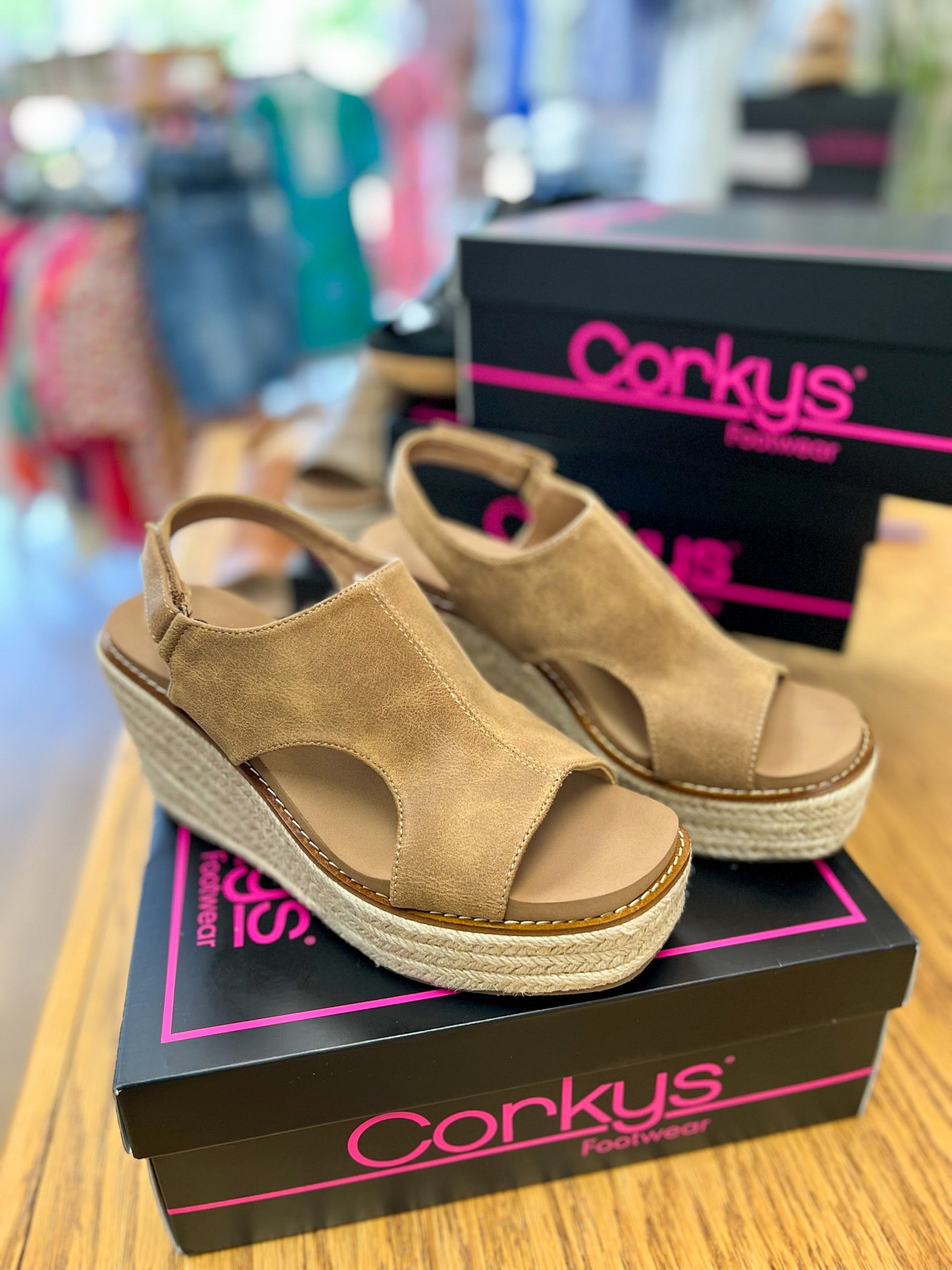 Corkys Freddie Washed Camel Wedges - A'Bekah's Boutique