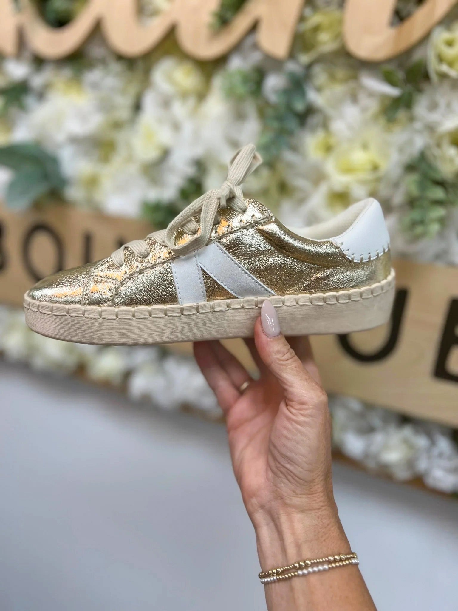Corkys Friend Zone Gold Crinkle Metallic Sneakers - A'Bekah's Boutique