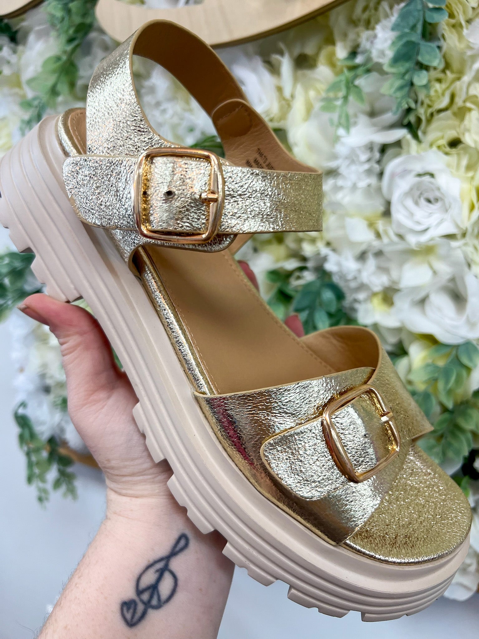 Corkys Gold That's Just Me Two Strap Sandal - A'Bekah's Boutique