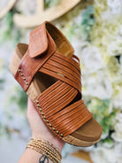 Corkys Good For You Cognac Strappy Wedges - A'Bekah's Boutique